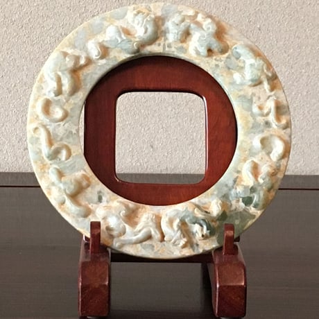 古玉璽 出土品　高古玉 天然 玉壁 彫刻　お守り 2b1a8fc90254258cfb75387d67f4ec