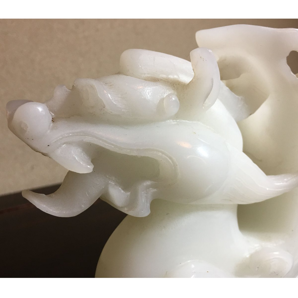 和田産羊脂玉製双頭獣筆洗 | 古門堂