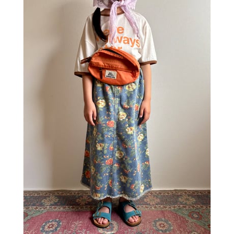【26SSお取り寄せ / 100-160サイズ】 meadow floral long denim skirt