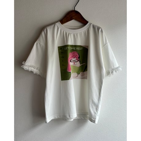 【26SSお取り寄せ / 80-130サイズ】 cats photo lace t shirt (green)