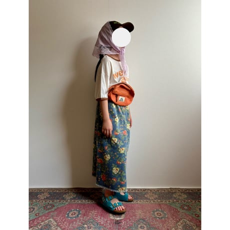【26SSお取り寄せ / 100-160サイズ】 meadow floral long denim skirt