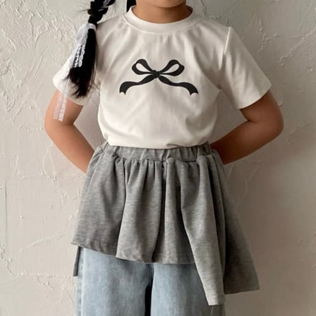 【OUTLET / 100-140サイズ】 ribbon t-shirt