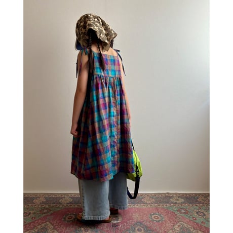 【26SSお取り寄せ / 90-150サイズ】 plaid cami dress