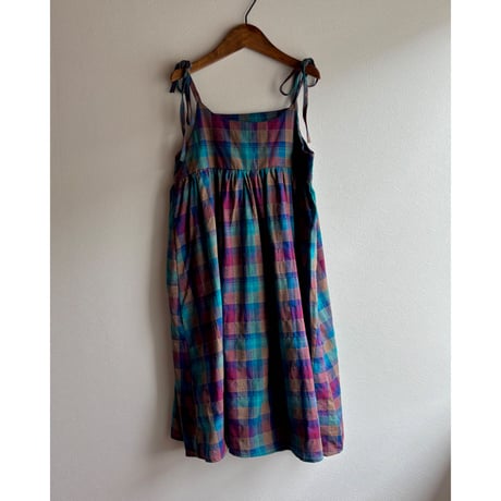 【26SSお取り寄せ / 90-150サイズ】 plaid cami dress