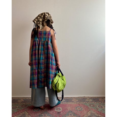 【26SSお取り寄せ / 90-150サイズ】 plaid cami dress
