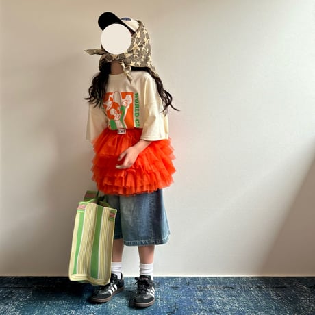 【予約】【PLUSH♥】【即納 / S-Lサイズ】 jiggly jelly tulle skirt (orange)