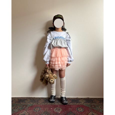 【予約】【PLUSH♥】【即納 / S-Lサイズ】 jiggly jelly tulle skirt (peach)