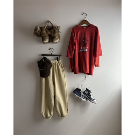 【OUTLET / 100サイズ】 crayon rib L/S tee (tomato)