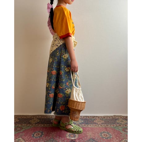 【26SSお取り寄せ / 100-160サイズ】 meadow floral long denim skirt