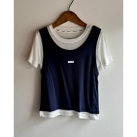 【26SSお取り寄せ / 90-160サイズ】 tank layered tops (navy)