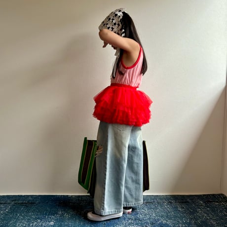【2次予約】【PLUSH♥】【即納 / S-Lサイズ】 jiggly jelly tulle skirt (red)