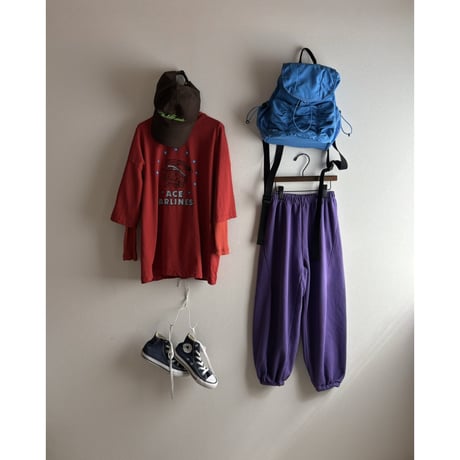 【OUTLET / 100サイズ】 crayon rib L/S tee (tomato)