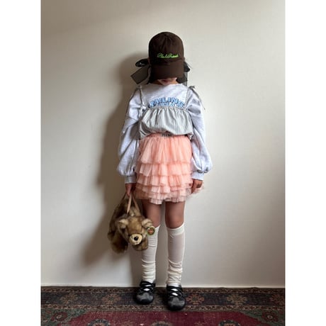 【2次予約】【PLUSH♥】【即納 / S-Lサイズ】 jiggly jelly tulle skirt (peach)