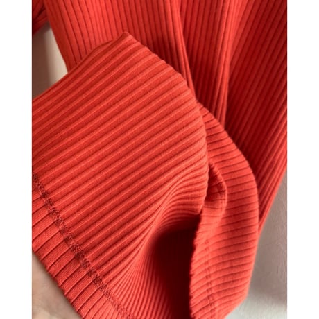 【OUTLET / 100サイズ】 crayon rib L/S tee (tomato)