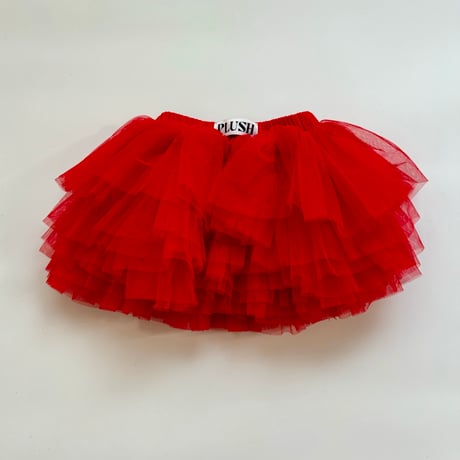 【2次予約】【PLUSH♥】【即納 / S-Lサイズ】 jiggly jelly tulle skirt (red)