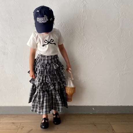 【OUTLET / 100-140サイズ】 ribbon t-shirt