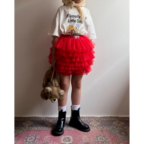 【2次予約】【PLUSH♥】【即納 / S-Lサイズ】 jiggly jelly tulle skirt (red)