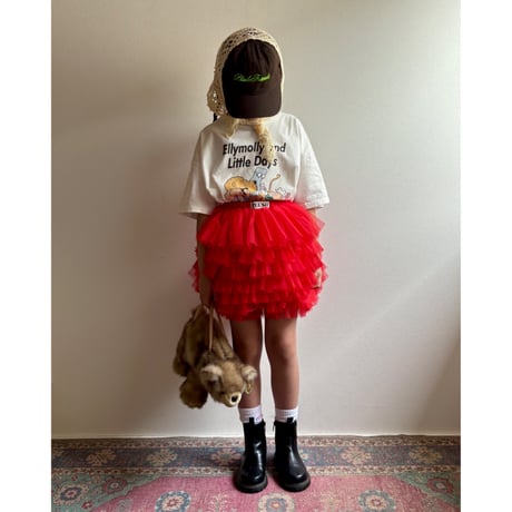 【2次予約】【PLUSH♥】【即納 / S-Lサイズ】 jiggly jelly tulle skirt (red)