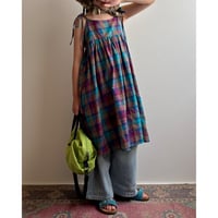 【26SSお取り寄せ / 90-150サイズ】 plaid cami dress
