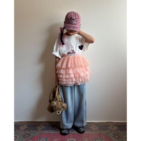 【2次予約】【PLUSH♥】【即納 / S-Lサイズ】 jiggly jelly tulle skirt (peach)