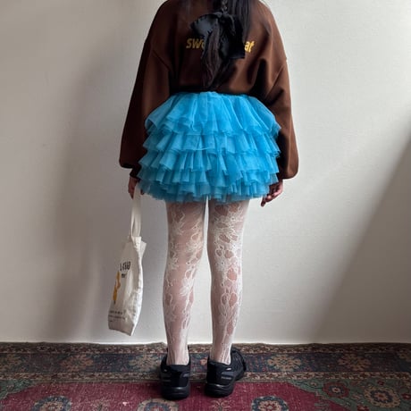 【2次予約】【PLUSH♥】【即納 / S-Lサイズ】 jiggly jelly tulle skirt (blue)