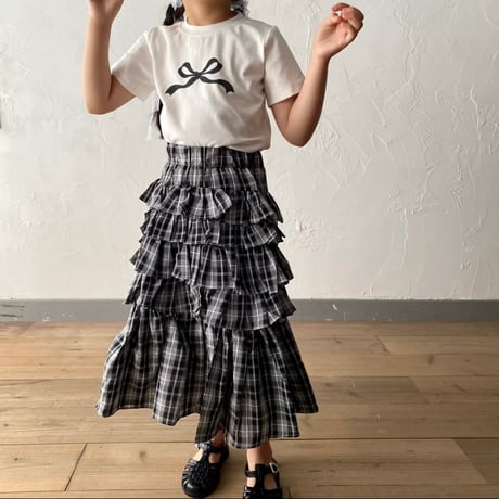 【OUTLET / 100-140サイズ】 ribbon t-shirt