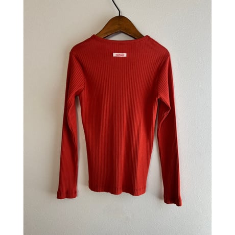 【OUTLET / 100サイズ】 crayon rib L/S tee (tomato)