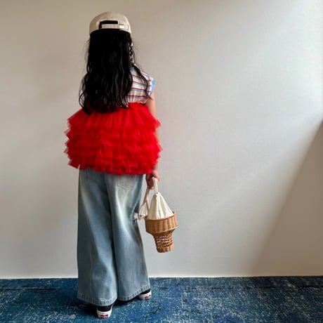 【2次予約】【PLUSH♥】【即納 / S-Lサイズ】 jiggly jelly tulle skirt (red)