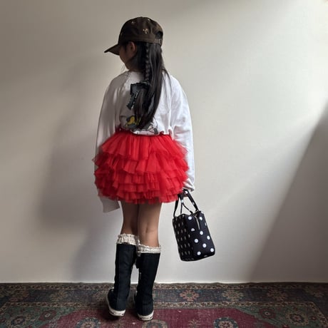 【2次予約】【PLUSH♥】【即納 / S-Lサイズ】 jiggly jelly tulle skirt (red)