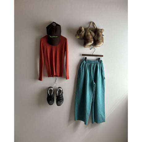 【OUTLET / 100サイズ】 crayon rib L/S tee (tomato)