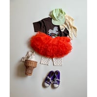 【2次予約】【PLUSH♥】【即納 / S-Lサイズ】 jiggly jelly tulle skirt (orange)