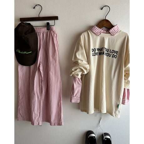 【即納 / 120サイズ】 picnic stripe pants (pink)