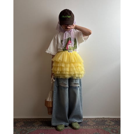 【26SSお取り寄せ / 80-130サイズ】 cats photo lace t shirt (green)