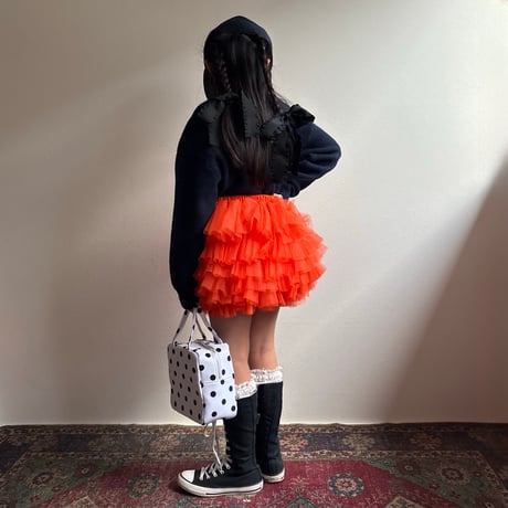【予約】【PLUSH♥】【即納 / S-Lサイズ】 jiggly jelly tulle skirt (orange)