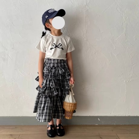 【OUTLET / 100-140サイズ】 ribbon t-shirt