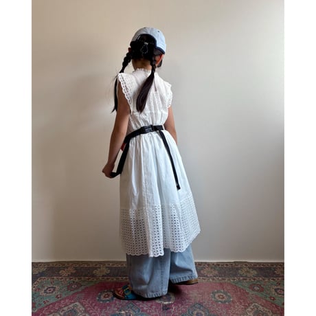 【26SSお取り寄せ / 120-160サイズ】 cutwork lace dress