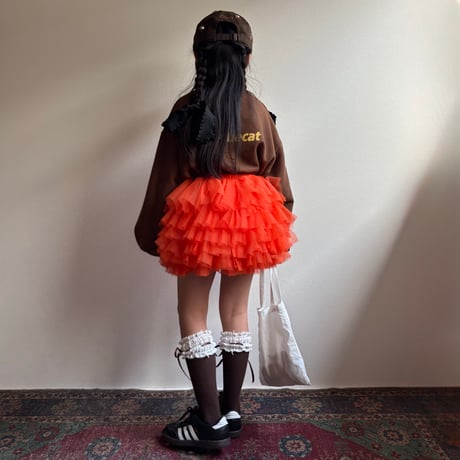 【予約】【PLUSH♥】【即納 / S-Lサイズ】 jiggly jelly tulle skirt (orange)