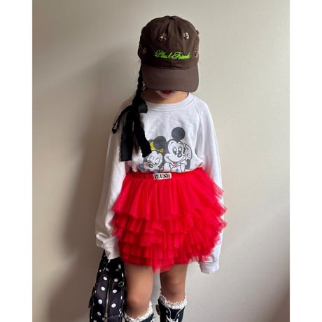 【2次予約】【PLUSH♥】【即納 / S-Lサイズ】 jiggly jelly tulle skirt (red)