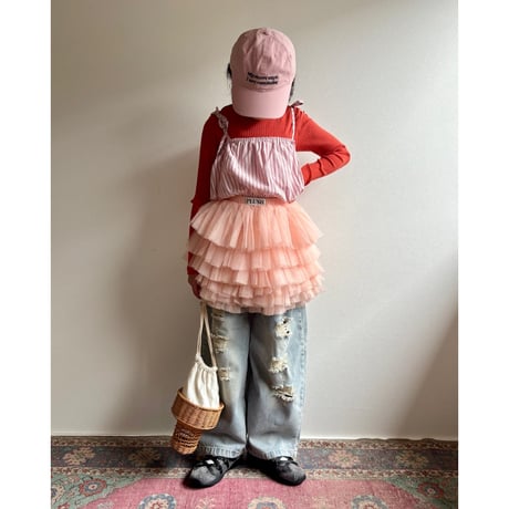 【2次予約】【PLUSH♥】【即納 / S-Lサイズ】 jiggly jelly tulle skirt (peach)