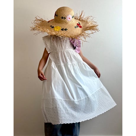【26SSお取り寄せ / 120-160サイズ】 cutwork lace dress