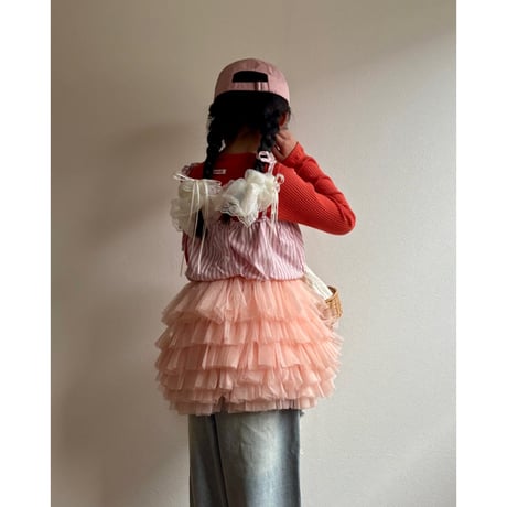 【予約】【PLUSH♥】【即納 / S-Lサイズ】 jiggly jelly tulle skirt (peach)