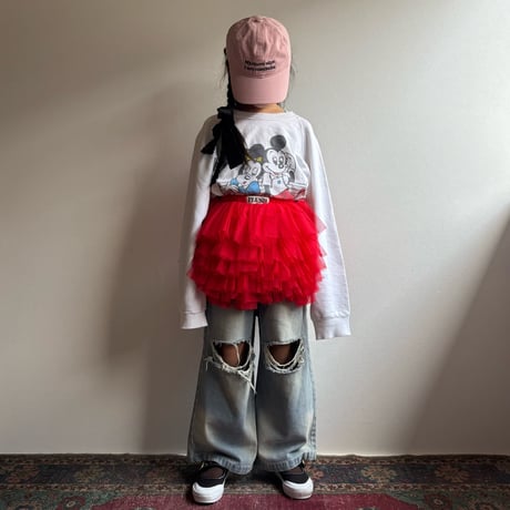 【2次予約】【PLUSH♥】【即納 / S-Lサイズ】 jiggly jelly tulle skirt (red)