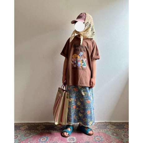 【26SSお取り寄せ / 100-160サイズ】 meadow floral long denim skirt