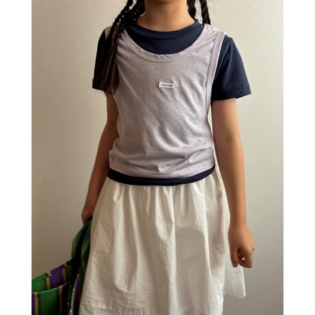 【26SSお取り寄せ / 90-160サイズ】 tank layered tops (white)