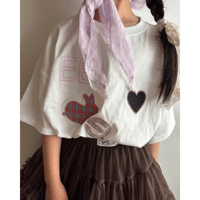 【26SSお取り寄せ / 100-160サイズ】 patch rabbit t shirt (ivory)