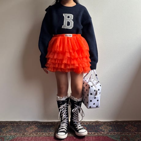 【予約】【PLUSH♥】【即納 / S-Lサイズ】 jiggly jelly tulle skirt (orange)