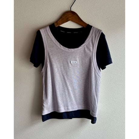 【26SSお取り寄せ / 90-160サイズ】 tank layered tops (white)