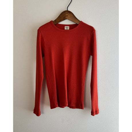 【OUTLET / 100サイズ】 crayon rib L/S tee (tomato)