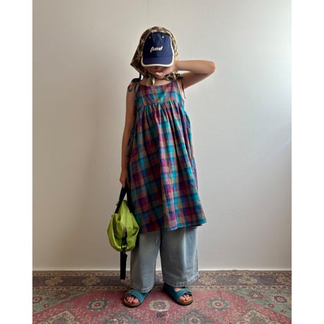 【26SSお取り寄せ / 90-150サイズ】 plaid cami dress