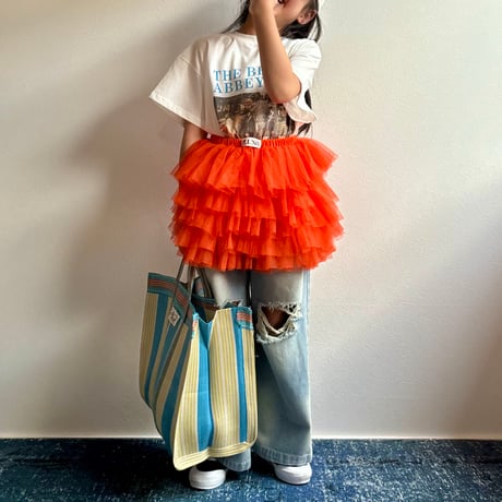 【予約】【PLUSH♥】【即納 / S-Lサイズ】 jiggly jelly tulle skirt (orange)